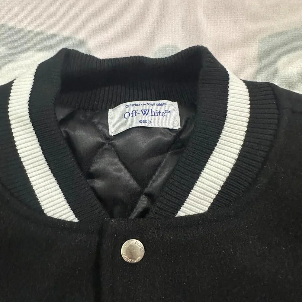 Off-White Multicolor Unisex Baseball Cardigan Jacket - Picture 3 of 6